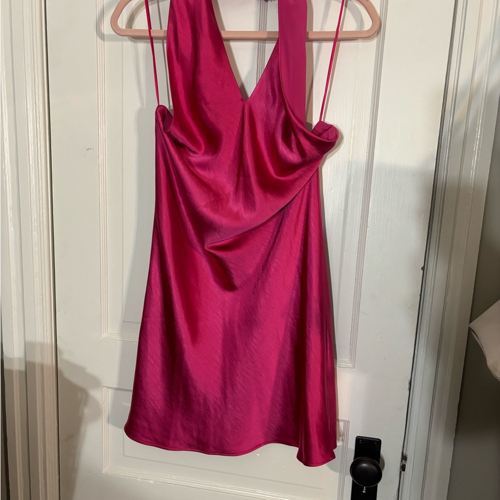 Elegant Pink Satin Dress